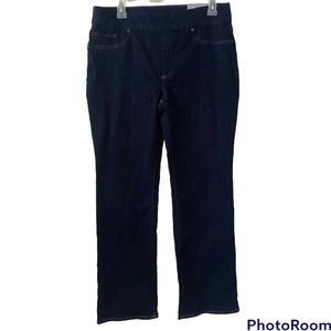 Chico’s Pull On Slim Bootcut Denim Dark Wash Rainier Rinse Indigo Jeans